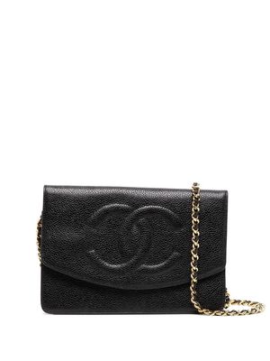 Chanel Pre-Owned 1997 CC logo-embossed chain wallet - Black