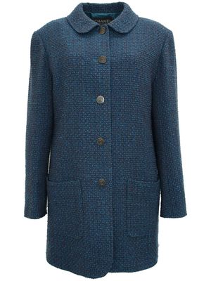Chanel Pre-Owned 1997 club collar tweed jacket - Blue