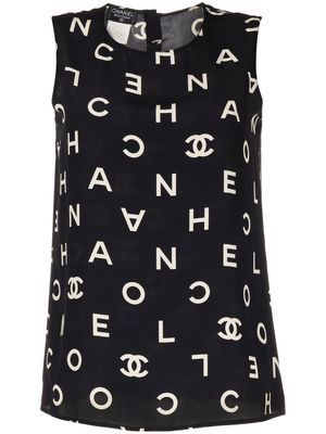 Chanel Pre-Owned 1997 logo-lettering top - Black