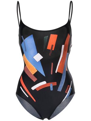 Chanel Pre-Owned 1999 geometric print swimsuit - Black