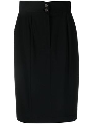 Chanel Pre-Owned 1999 pleat detailing knee-length skirt - Black