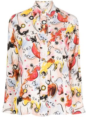 CHANEL Pre-Owned 2000s abstract print silk shirt - Multicolour