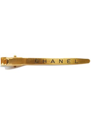 CHANEL Pre-Owned 2000s logo-engraved hair clip - Gold