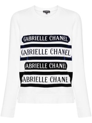 CHANEL Pre-Owned 2000s logo-print cotton sweatshirt - White