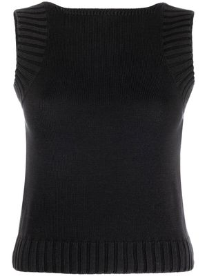 Chanel Pre-Owned 2000s ribbed edges sleeveless top - Black