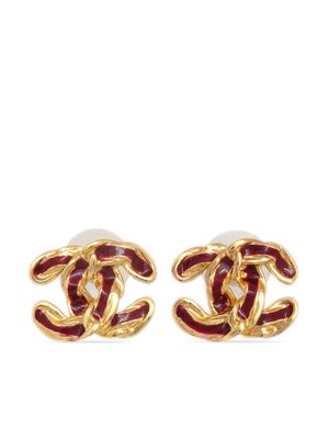 CHANEL Pre-Owned 2002 CC chain earrings - Gold