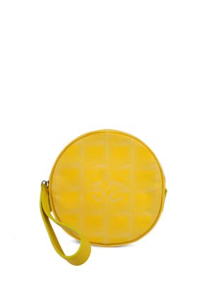 CHANEL Pre-Owned 2002 Travel line Choco Bar top-zip round pouch - Yellow
