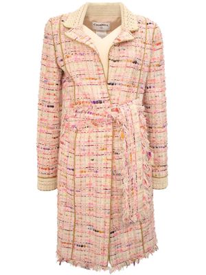 Chanel Pre-Owned 2004 belted tweed coat - Pink