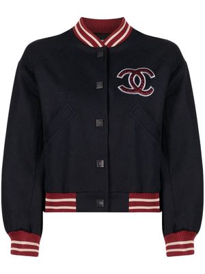 CHANEL Pre-Owned 2004 Sports line bomber jacket - Blue