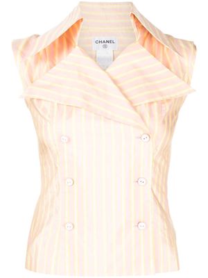 Chanel Pre-Owned 2004 striped sleeveless silk shirt - Pink