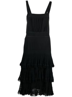Chanel Pre-Owned 2005 layered ruffle dress - Black