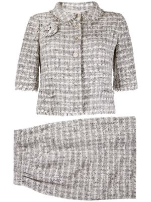 CHANEL Pre-Owned 2005 tweed skirt suit - Grey