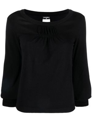 CHANEL Pre-Owned 2008 gathered detail blouse - Black