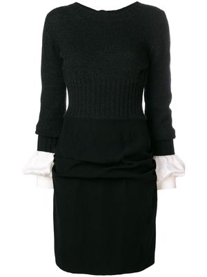 CHANEL Pre-Owned 2008 layered short dress - Black