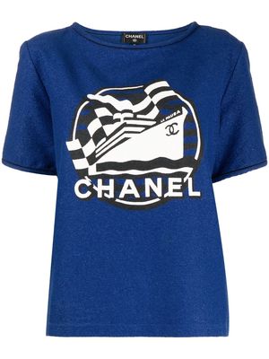 CHANEL Pre-Owned 2019 La Pausa graphic-print T-shirt - Blue