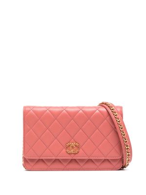 CHANEL Pre-Owned 2020 diamond-quilted wallet-on-chain - Pink