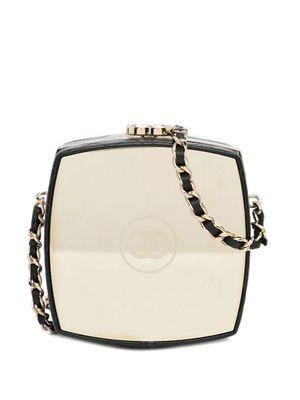 CHANEL Pre-Owned 2021 CC leather-and-chain clutch bag - Black