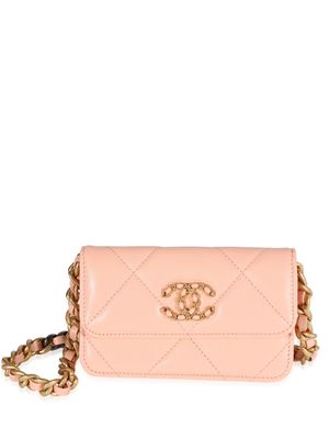 CHANEL Pre-Owned 2022 Chanel 19 mini shoulder bag - Orange;Pink