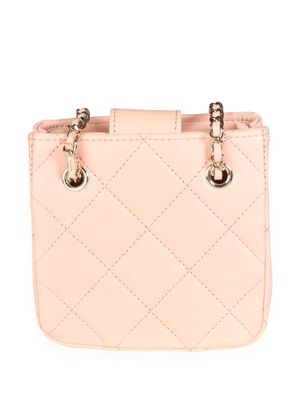 CHANEL Pre-Owned diamond-quilted CC chain mini shopping bag - Pink