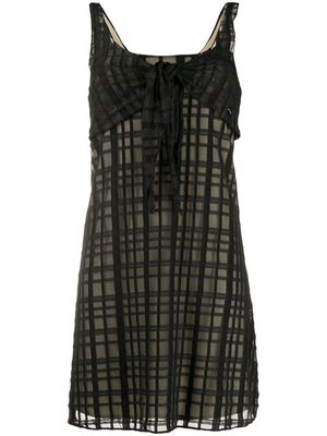 Chanel Pre-Owned grid pattern mini dress - Black
