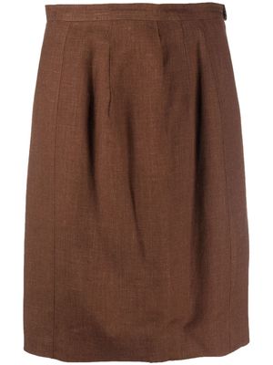 Chanel Pre-Owned high-waisted linen skirt - Brown