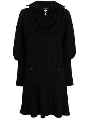 CHANEL Pre-Owned long-sleeved knitted dress - Black