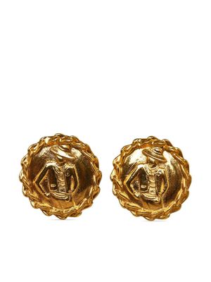 CHANEL Pre-Owned Mademoiselle button clip-on earrings - Gold