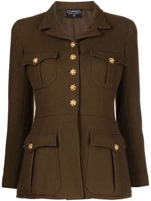 Chanel Pre-Owned notched-collar wool jacket - Brown