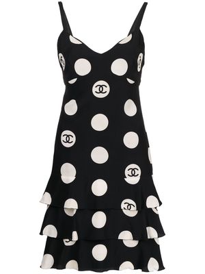 Chanel Pre-Owned polka dot CC dress - Black