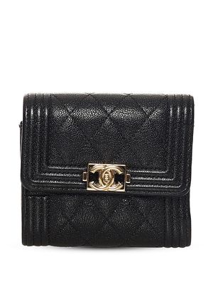 Chanel Pre-Owned small Boy tri-fold wallet - Black