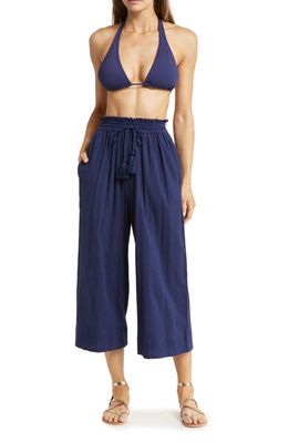 Change of Scenery Brooke Cotton Gauze Cover-Up Pants in Navy