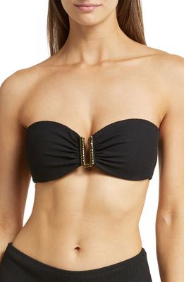 Change of Scenery Cindy Ribbed Bikini Top in Black Texture