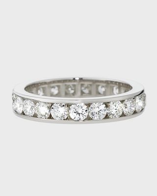 Channel-Set Diamond Eternity Band Ring in Platinum, Size 7