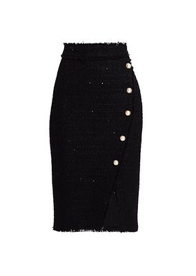 Chantel Cotton-Blend Tweed Midi-Skirt