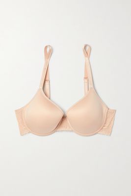 Chantelle - Day To Night Lace-trimmed Stretch-tulle Underwired T-shirt Bra - Neutrals