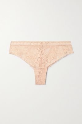 Chantelle - Day To Night Stretch-lace And Tulle Briefs - Neutrals