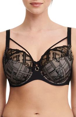 Chantelle Lingerie Graphic Support Lace Underwire Full Coverage Bra in Black-11