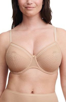Chantelle Lingerie Lucie Lace Full Coverage Underwire Bra in Clay Beige