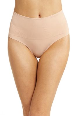 Chantelle Lingerie Smooth Comfort High Waist Thong in Clay Nude-0Q