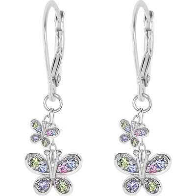 Chanteur Kids' Butterfly Charm Earrings in Multi 