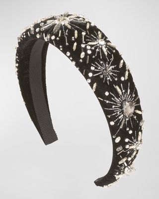 Chara Embellished Velvet Wide Headband