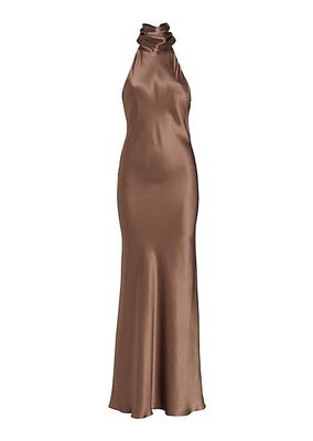 Charis Silk Open-Back Gown