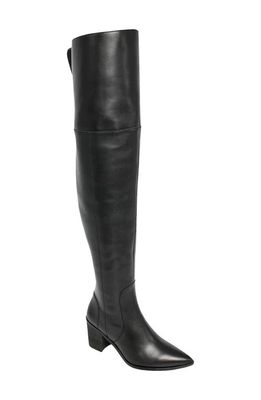 Charles David Elda Pointed Toe Over the Knee Boot in Black Leather