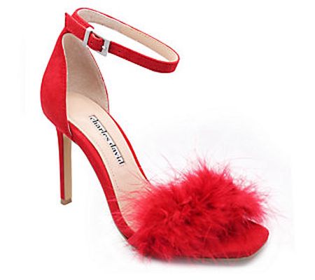 Charles David Kid Suede Feather Dress Sandal - squire