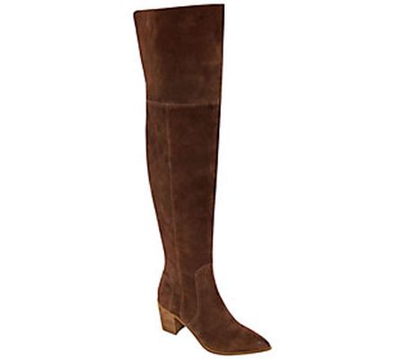 CHARLES DAVID Leather Over The Knee Pointed Toe Boots - Elda