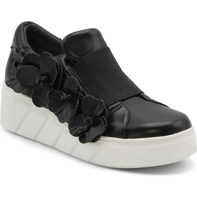 Charles David Rachelle Floral Embellished Wedge Sneaker in Black 