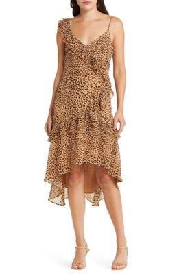 Charles Henry Tiered Ruffle Dress in Leopard