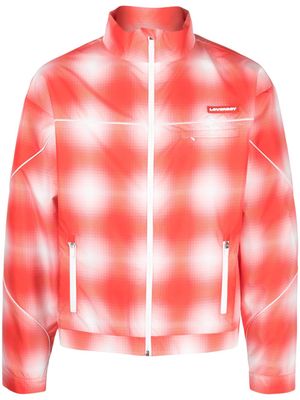 Charles Jeffrey Loverboy Airbrushed tartan-print track jacket - Orange