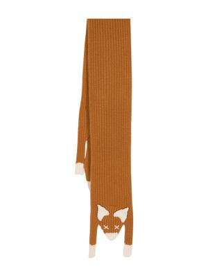 Charles Jeffrey Loverboy animal-intarsia knitted scarf - Orange