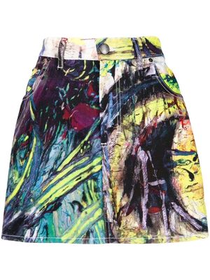 Charles Jeffrey Loverboy Art printed denim skirt - Multicolour